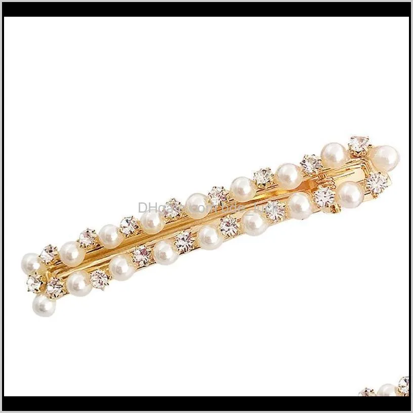 1 Set Pearl Hairpins Fashion Sweet Pearl Hair Clip for Women Headwear Girls Barrettes Hair Stick Pins Accessories