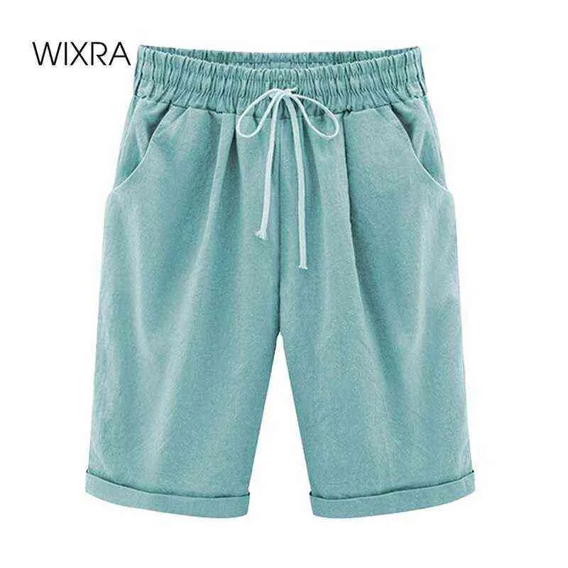 Wixra Women's Lace-up Shorts Fickor Hög midja Solid Casual Streetwear 2020 Summer Women Plus Size Y220311