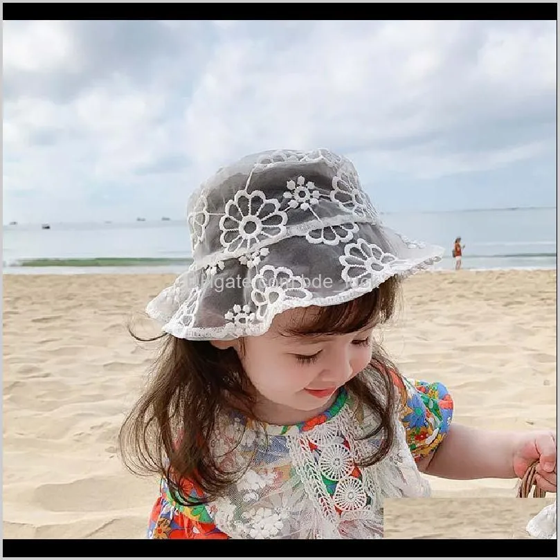 Czapki Kapelusze Aessories Baby, MaternityBaby Dziecko Dzieci Moda Koronki Wiadro Hollow Out Siatki Oddychające Słońce Protect Hat Cap Beach Casual Girls S