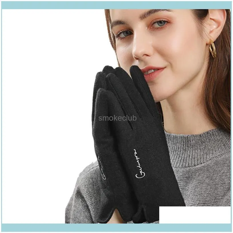 Protective Gear Sports & Outdoors Cycling Gloves Women Warm Catch Veet Windproof Portable Lightweight Winter Comfortable Soft Touchscreen Dr