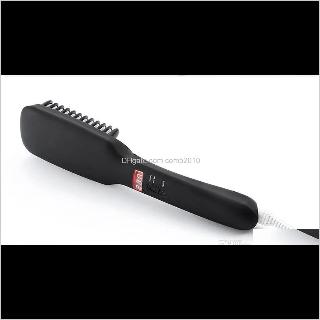 new 2 in 1 brush hair straightener comb irons with lcd display 100-240v electric straight hair comb straightening brush 40pcs