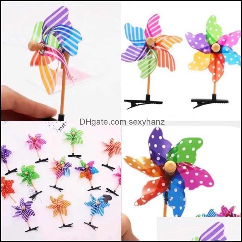 Plastic Windmill Accessories Kids Hairpins Children Cute Iron Hairpin Multicolor Duckbill Clip Originality Hot Sale 0 3tc J2B