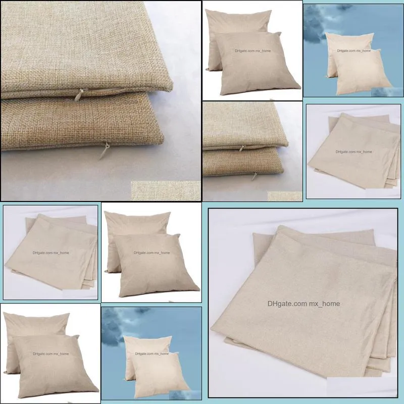 Blank Sublimation Pillowcase Pillows Throw Cushion Cover Linen Thermal Transfer Heat Print Home Sofa Pillow Case 40*40cm Z4769