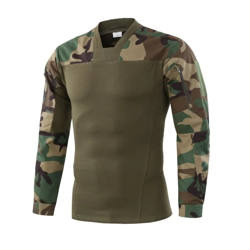 Mäns Taktiska Militär T Shirts Slitstarkt Assault Slim Fit Combat Army Andningsbar Casual Work Cargo Hike Shoot Tops Tee