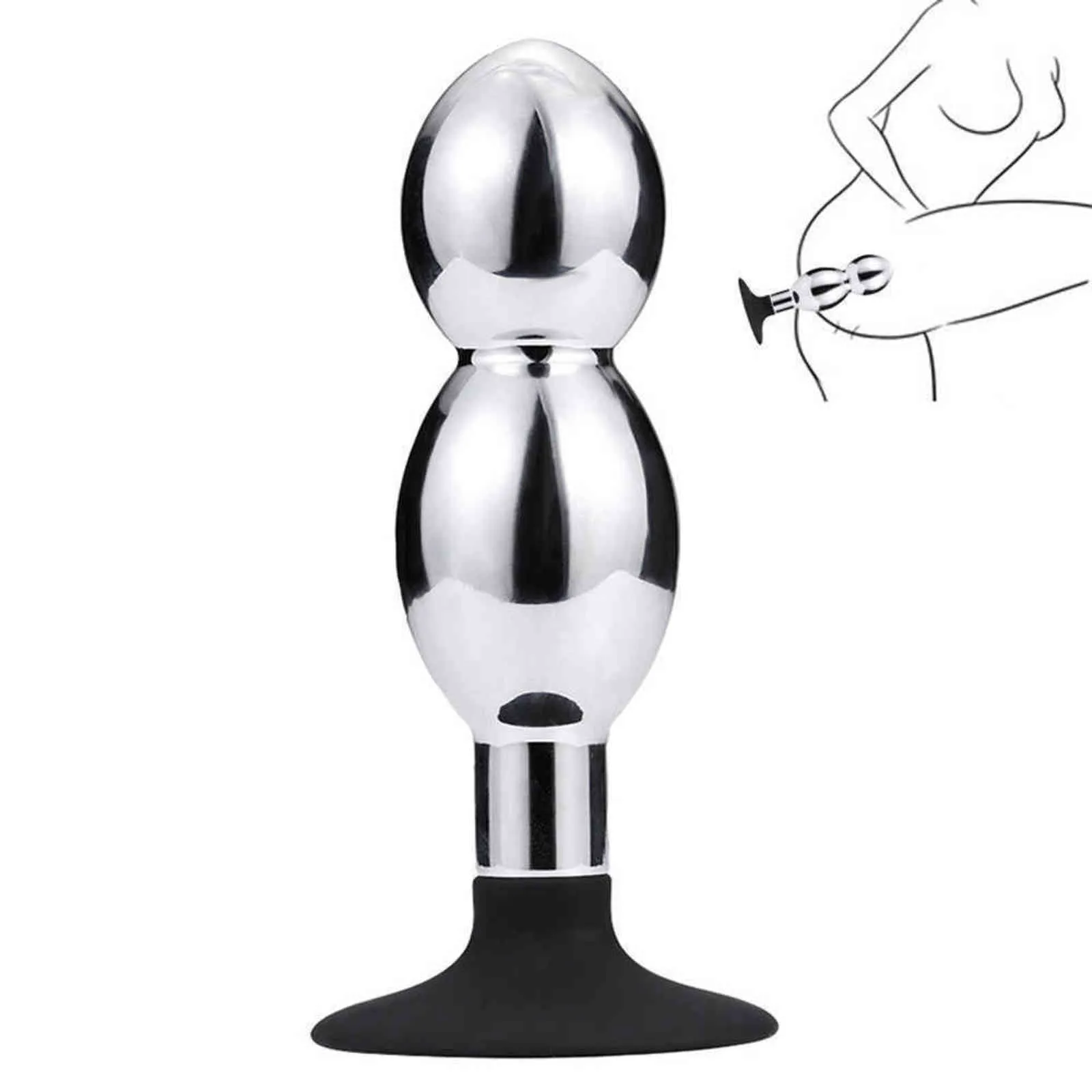 Metal Anal Plug Stainless Steel Anal Beads Dilatador Dildo Prostate Massager Erotic Sex Toys Products Butt Plug Adult Buttplu L1 Y1029