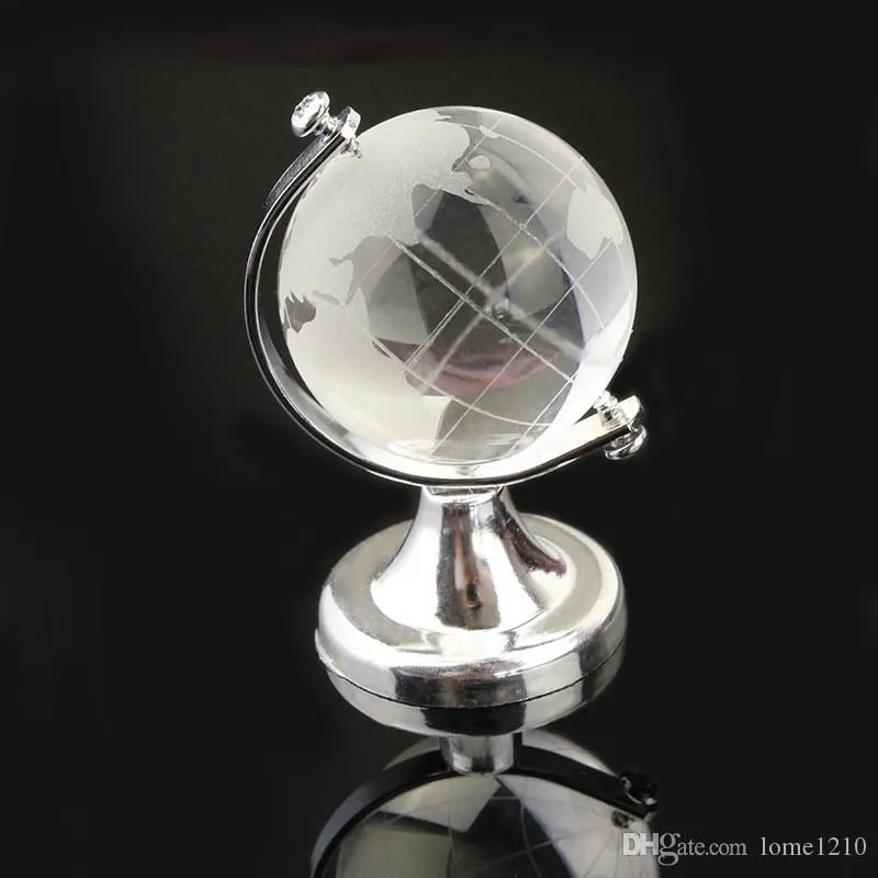 Glass Plastic Transparent World Globe Crystal Glass Clear Desk Decor Wedding Favor Tellurion Ornaments Gifts
