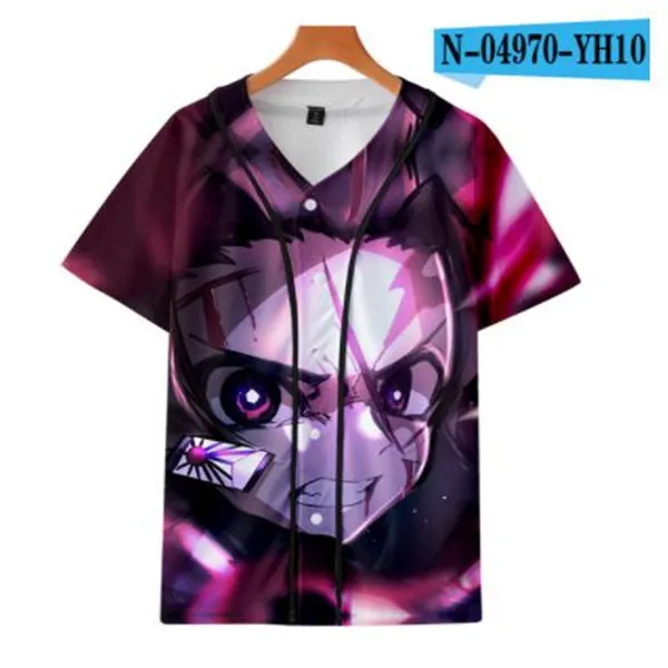 Summer Fashion Tshirt Baseball Jersey Anime 3D Drukowana Oddychająca koszulka T-shirt Hip Hop Odzież 084