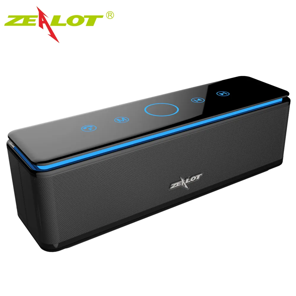 Zealot S7 Portable Bluetooth High Power Home HiFi Stereo Trådlös högtalare Dator, Telefoner Stöd TF-kort, Power Bank