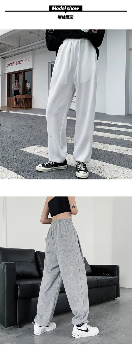 2020 Fashion Womens Gray Sweatpants Gym Track Pants For Training And Summer  White Baggy Sports Ladies Grey Trousers With Palazzo Design LJ201029 From  Luo02, $17.93