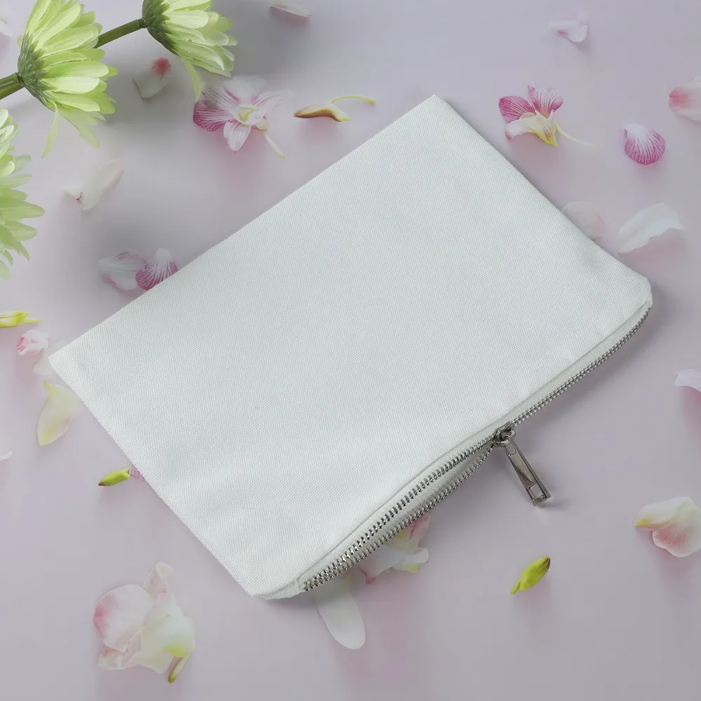 White Poly Canvas Makeup Bag for Sublimation//sublimation Makeup Bag// Sublimation  Blank//makeup Blank//sublimation Blank//cosmetic Bag 