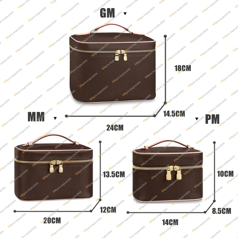 Bayan moda gündelik tasarımcı kozmetik çanta güzel tuvalet çantası en kaliteli 5a kahverengi çiçek depolama çantaları çanta m44396 m42265 m44180h