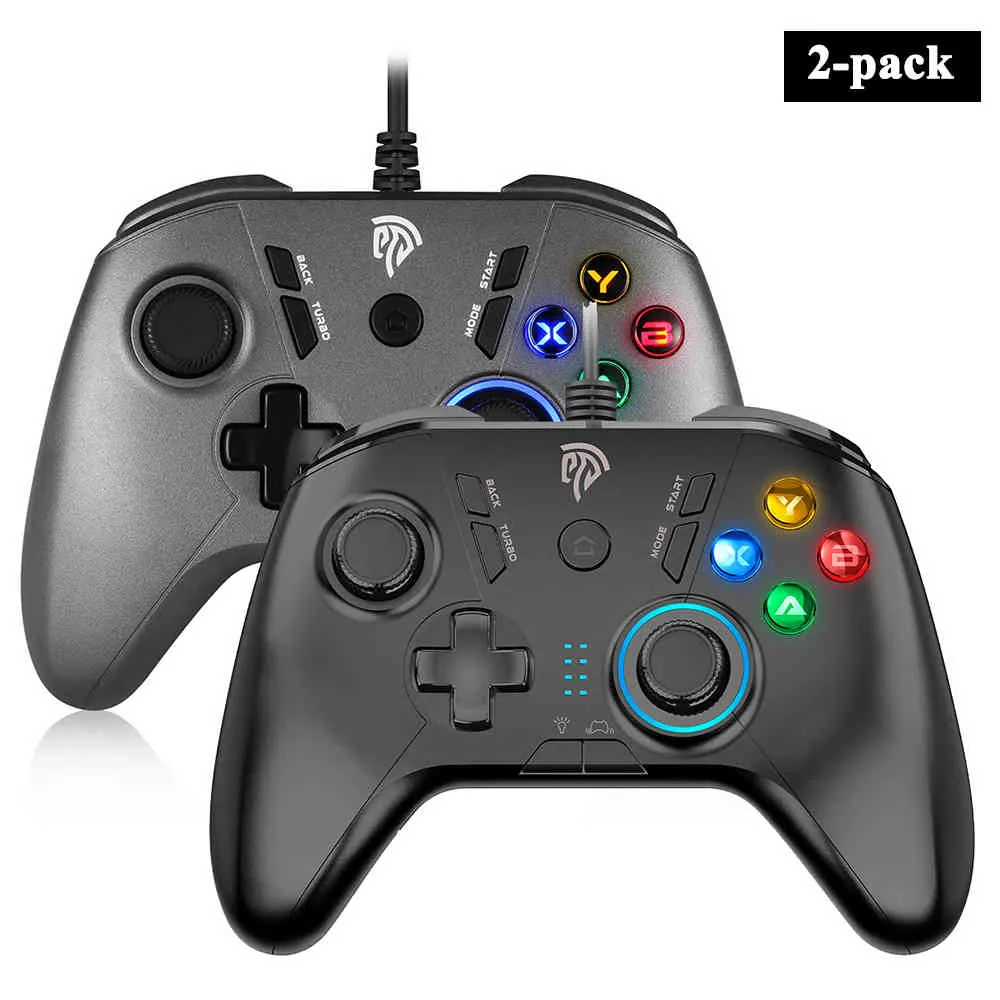 2PCS EasySMX SL-9111 Controller per PC cablato Joystick Gamepad PS3 Win10 Laptop Android TV Box Phone Dual-Vibration Game Control