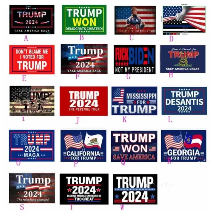 Trump 2024 Flag Make America Great Again Banderas de elecciones presidenciales de EE. UU. Segunda enmienda Vintage American Flags ZC613