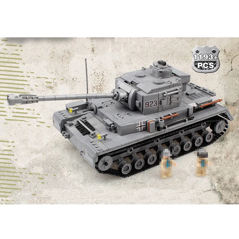 82010 Militära byggstenar Leksakssatser Panzer IV F2 Tank Modell PZKPFW Panzerkampfwagen 923 Armored Forces Present för pojke