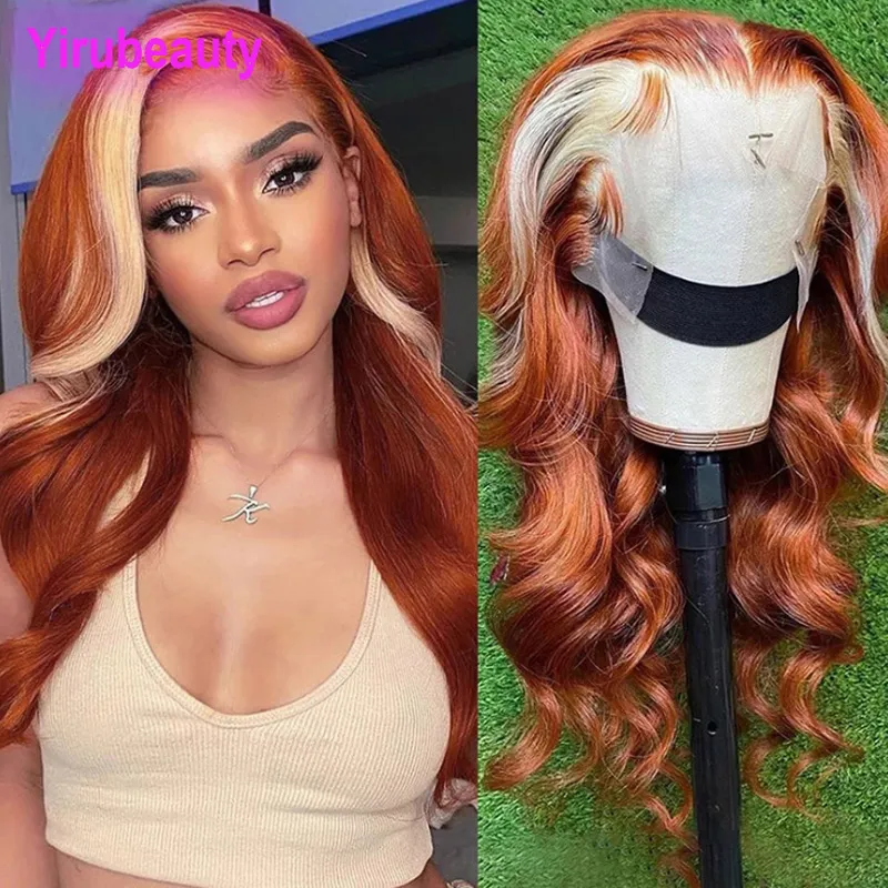 Peruvian Virgin Human Hair 4x4 Кружевное покрытие парик 12-32 дюйма 350/613 Цвет yirubeauty Средний размер парики