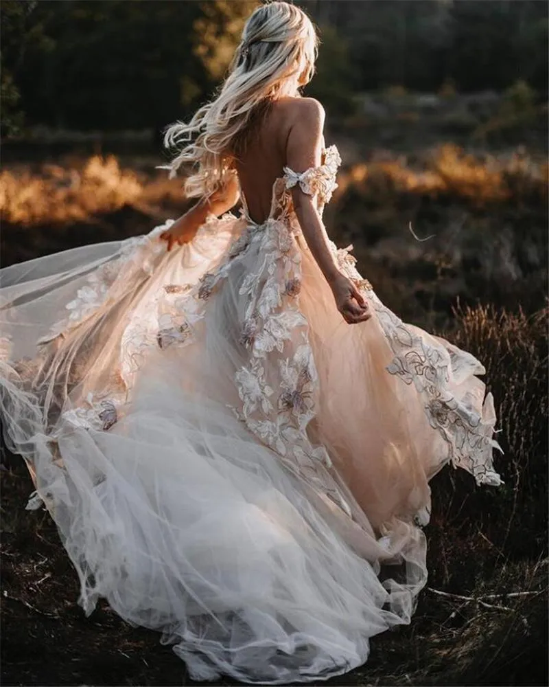 floral lace wedding dress