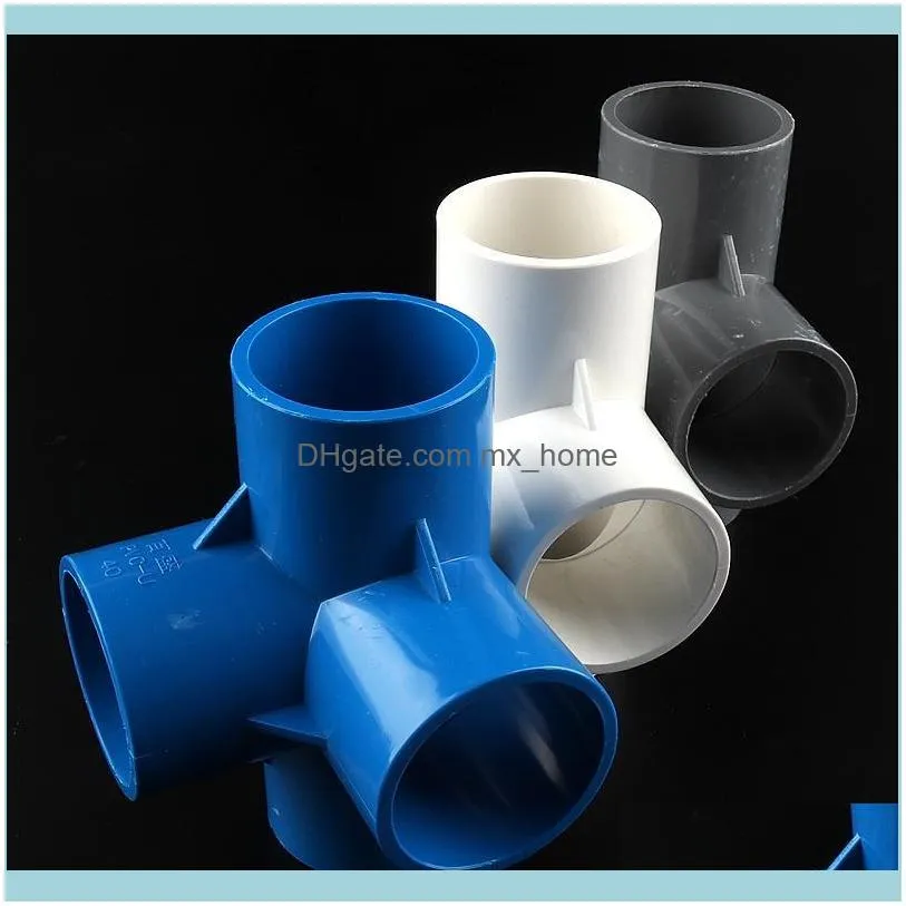 2-16pcs 40mm PVC Pipe 4 Way Connector 3D Joint 90 Degrees Garden Irrigation Tube Adapter Home DIY Fittings Watering Equipments