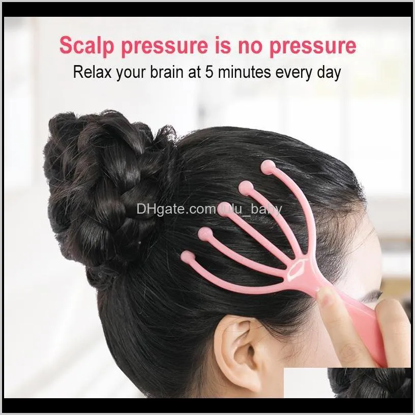 1pcs five finger head massager steel ball head massage relaxation massager hair held spa scalp neck stress relief reduce stress