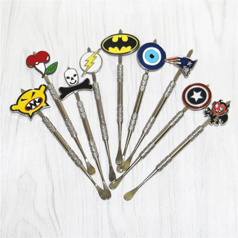 100pcs Wax Carving Dab Tools Character Stainless Steel Dabber for Oil Glass Bongs Dab Rigs nectar straw kit DHL