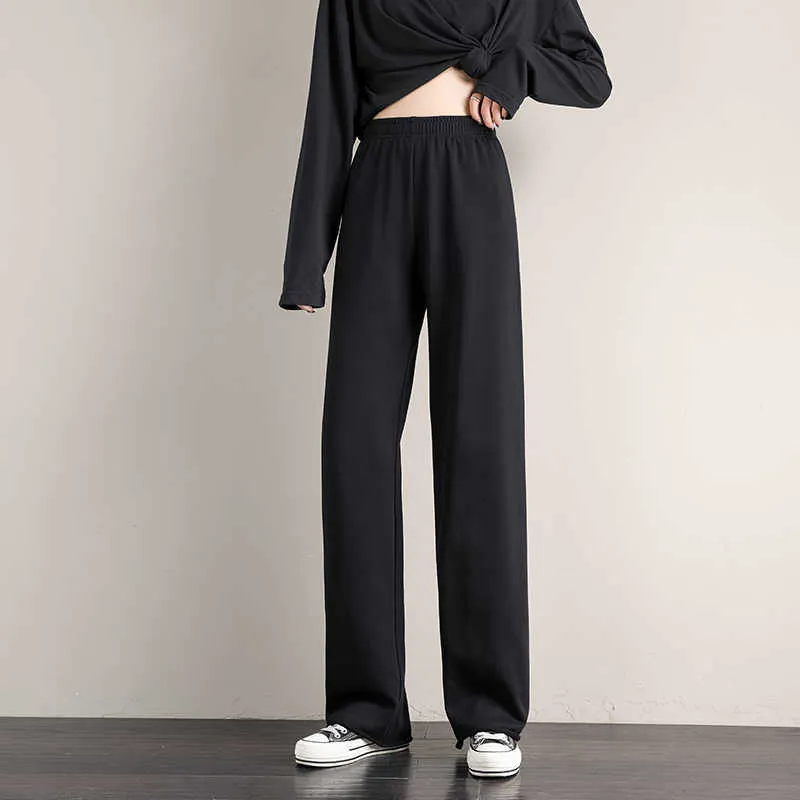 Korean Style Oversized High Waisted Womens Joggers With Wide Legs