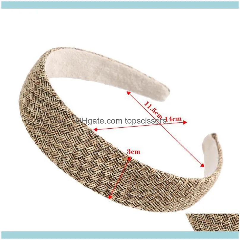 Haimeikang Handmade Straw Weave Headband For Women Girls Hair Bands Turban Hoop Bezel Female Fashion Accessories1