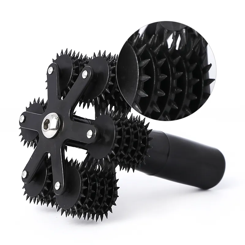 5 rzędów duży kutas Roller Spiked Wartenberg Pinwheel Pin Wheel-Picking Wheel Wheel BDSM Tortury narzędzie dla pary 2107223019