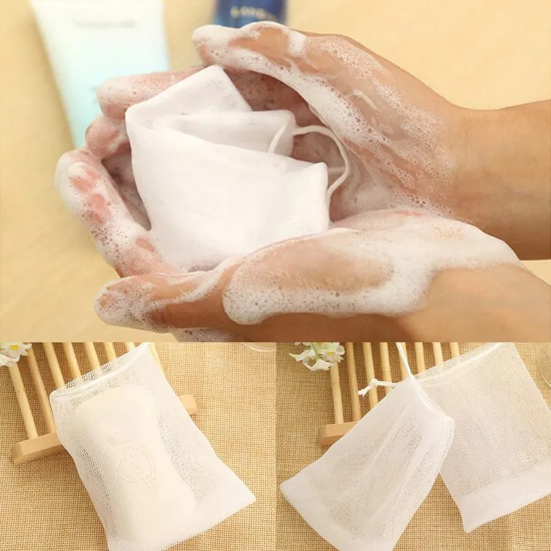 Sapone Blister Bubble Net Crema per la pulizia profonda Detergente schiumogeno Lavaggio del viso Reti per schiuma Borsa manuale Bagno