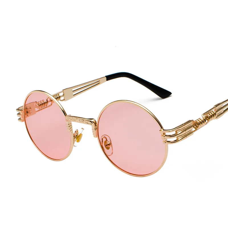 Lunettes de soleil Personnalité Cadre Round Fashion Metal Grasses Men's Literary Style Eyewear