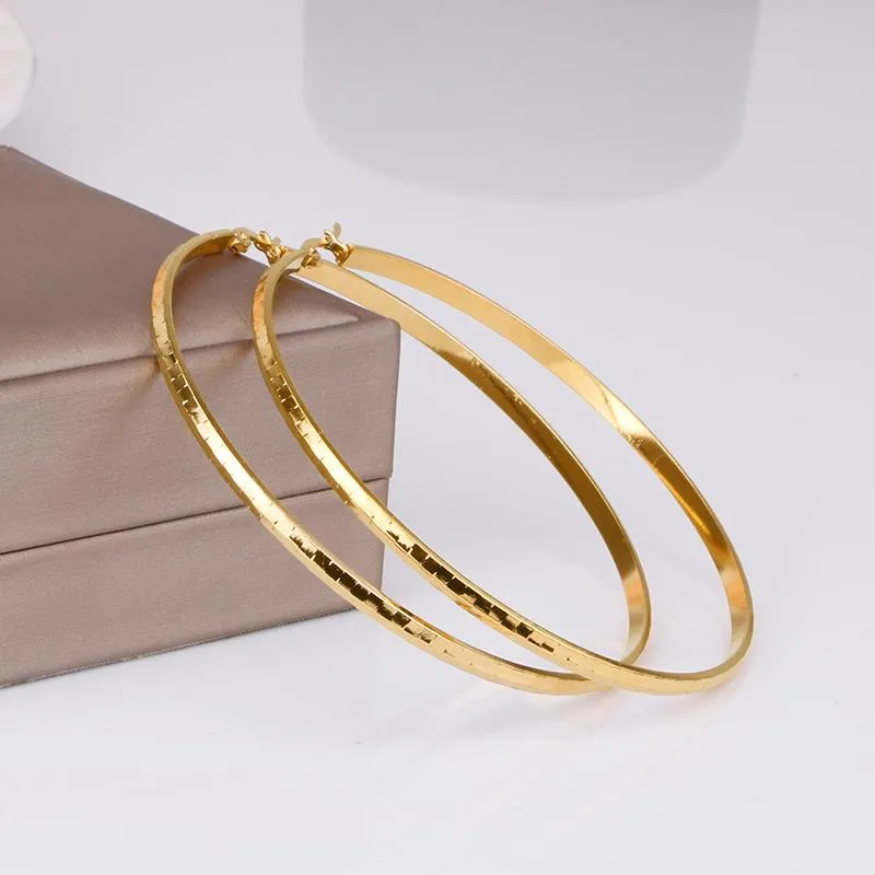 Hoop & Huggie Stainless Steel Big Earring For Women Gold Color Round Nice Wholesale Ear Accessories Fashion Jewelry