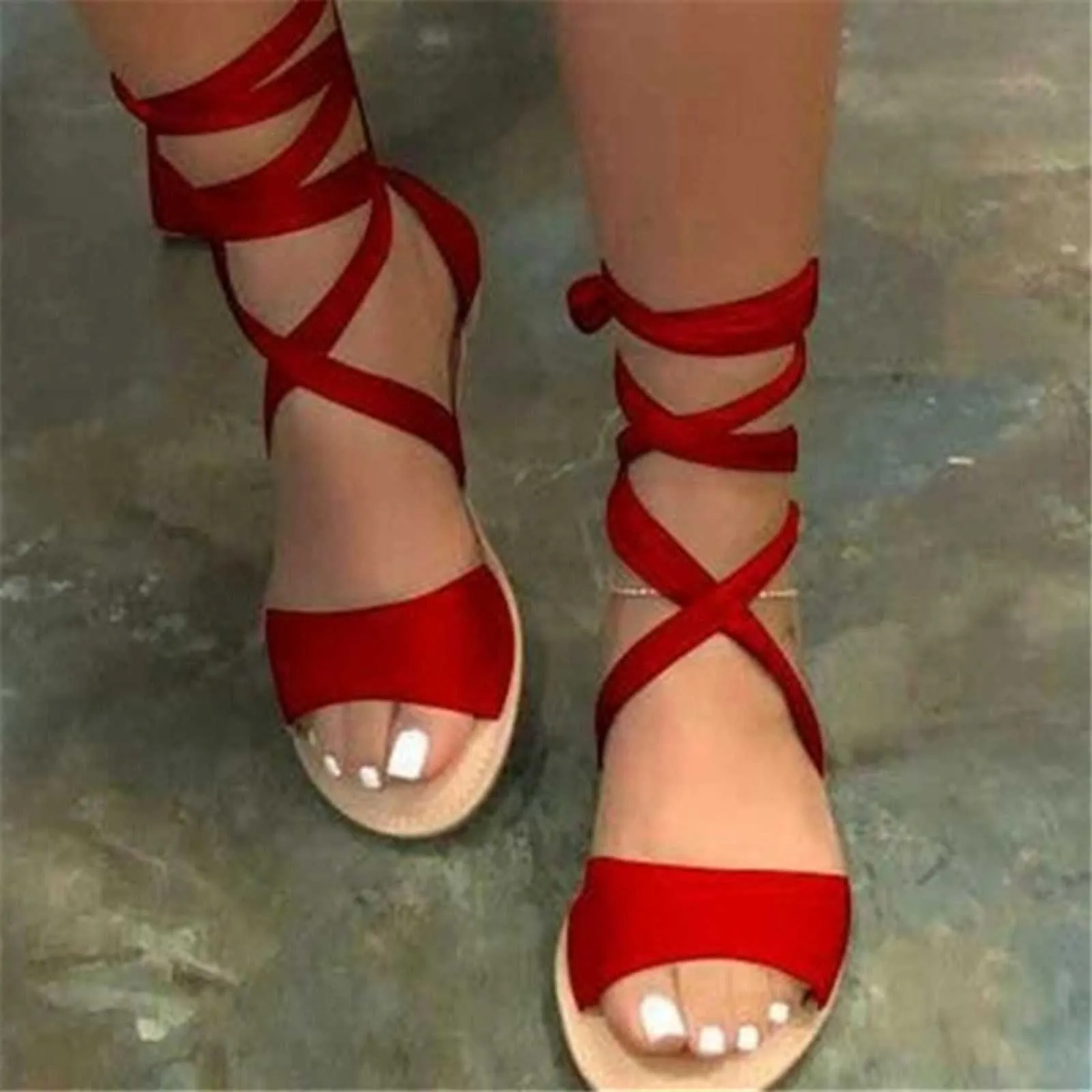 2021 New Women Gladiator Shoes Summer Sandals Buckle Strap Hollow Out Beach Cool Women's Ladies Flat Footwear Y0721