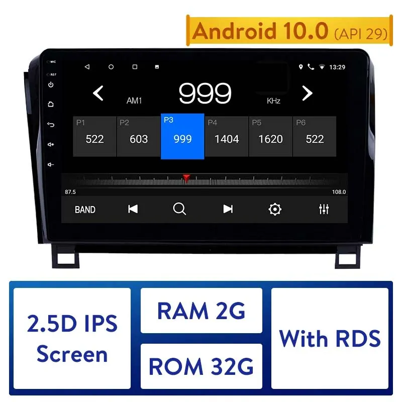 Car dvd Multimedia Player Android 10.0 for 2006-2015 TOYOTA Sequoia 9 Inch 4-core Radio GPS Stereo Support RDS