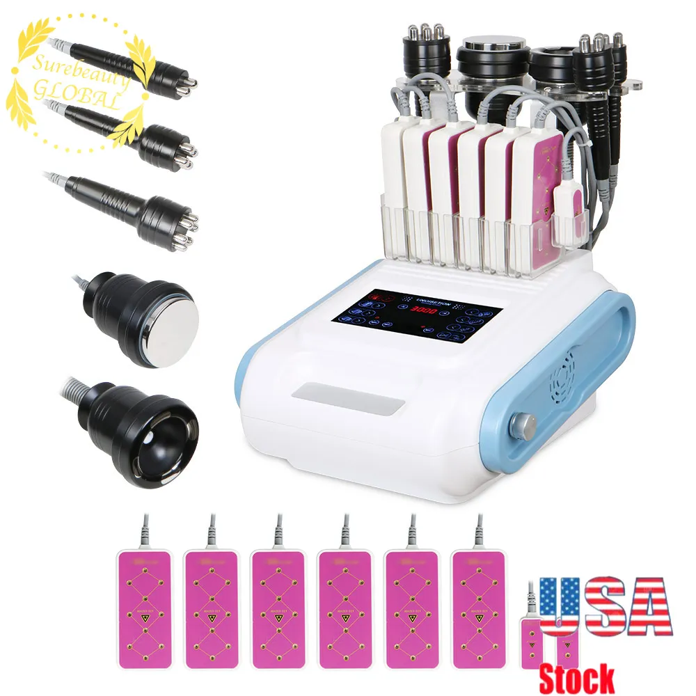 6 In1 Ultrasonic Vacuum Cavitation RF Radio Frequency Body Slimming Salon Machine Weight Reduction Skin Firming Rejuvenation Lifting Equipment