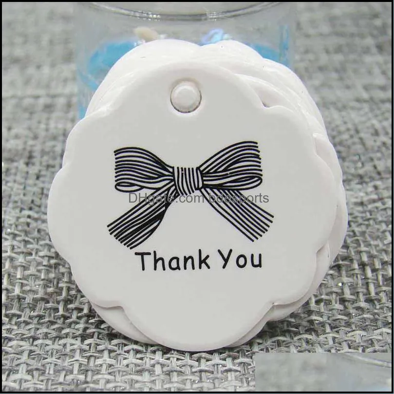 100Pcs Thank you Kraft Paper Label Gift Tags Handmade DIY  Wedding Birthday Party Favors Tag OWA11258