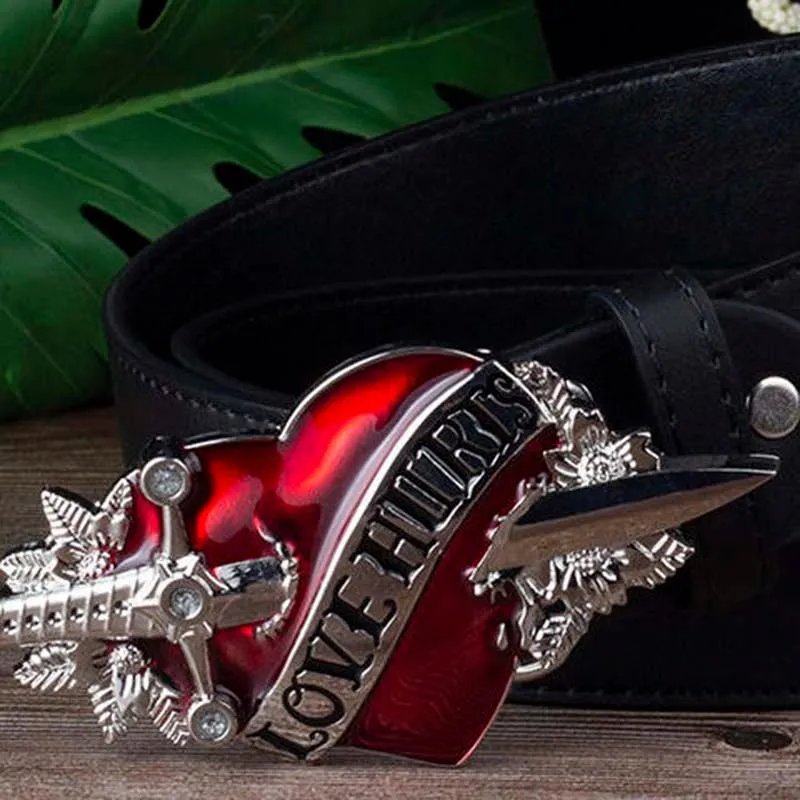 Escape Heart Red Belt red-suede-belt-with-heart-  main image 3