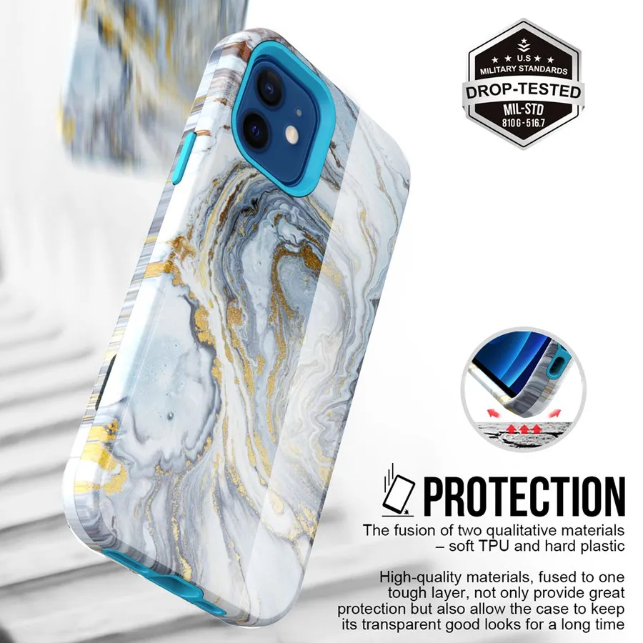 Совместимо С IPhone 12 Pro Max 6,7 Дюйма, Сверкающие Блеск Мраморный Узор  Для Женщин Мужчины Ударопрочный Тонкий Глянцевый Мягкий ТПУ Твердый ПК  Защитная Крышка От Sellcase, 440 руб. | DHgate