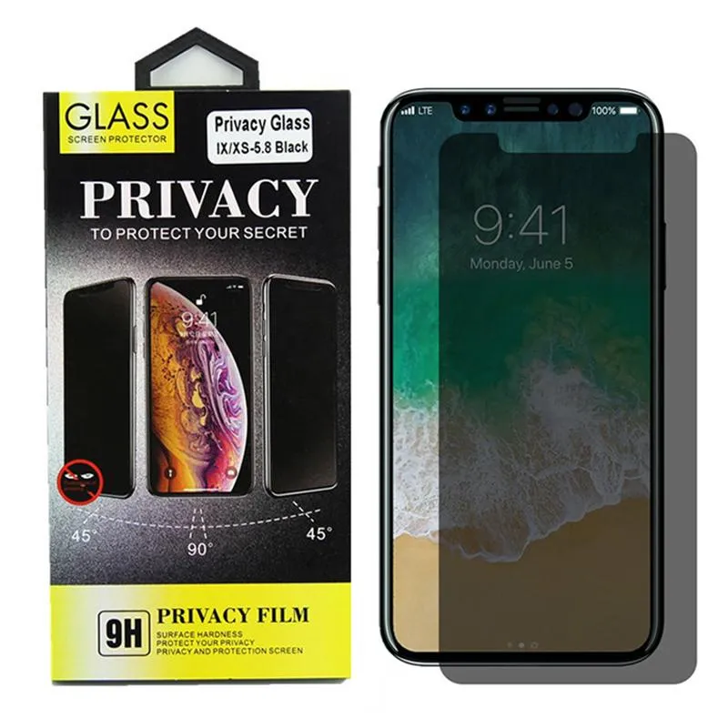 Privacy Anti-Spy Protector для iPhone 12 Mini 11 Pro XS MAX XR 8 7 6 SE Закаленное стекло 9H Твердость