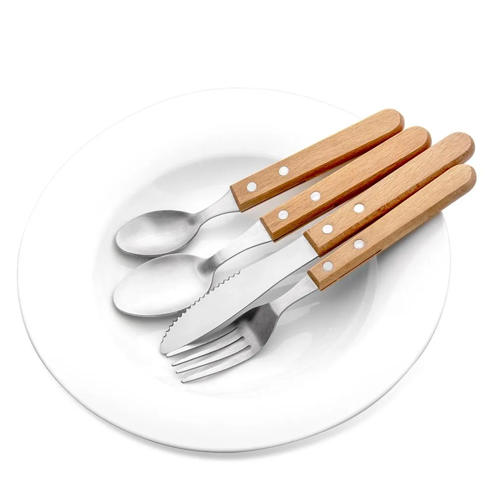 Stainless Steel Silver Flatware Sets Spoon Fork Knife Tea Spoon Dinnerware Set Kitchen Bar Utensil Kitchen Supplies Set of 
