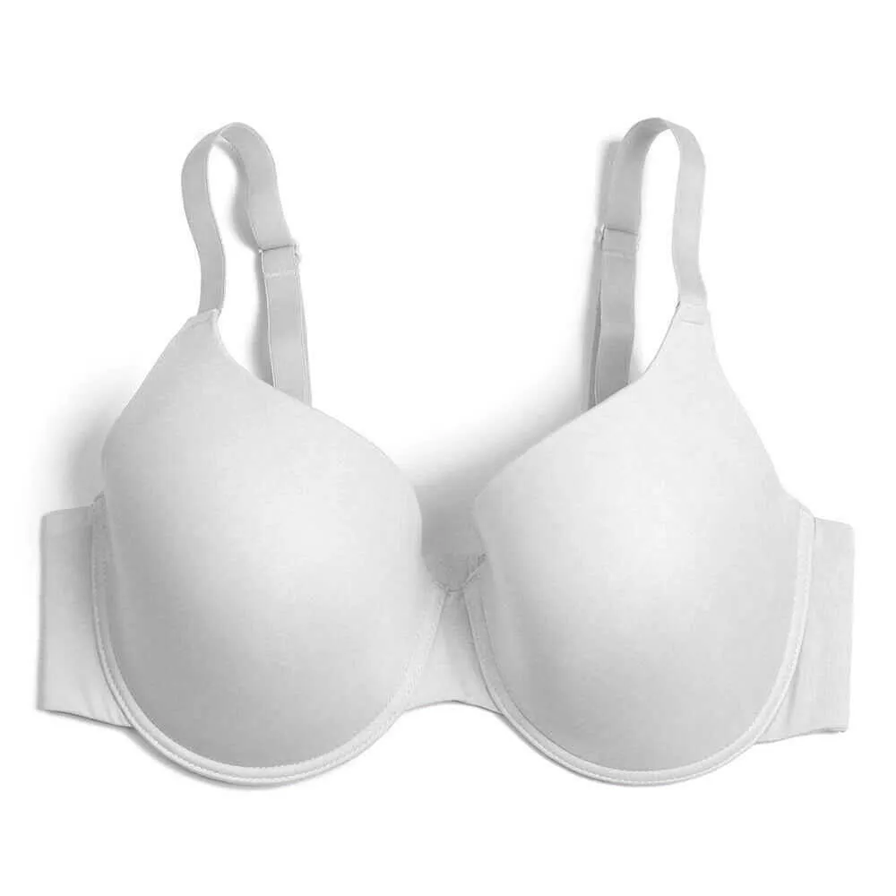 Plus Size Underwire Rayon Cotton Fabric Bralette For Women White