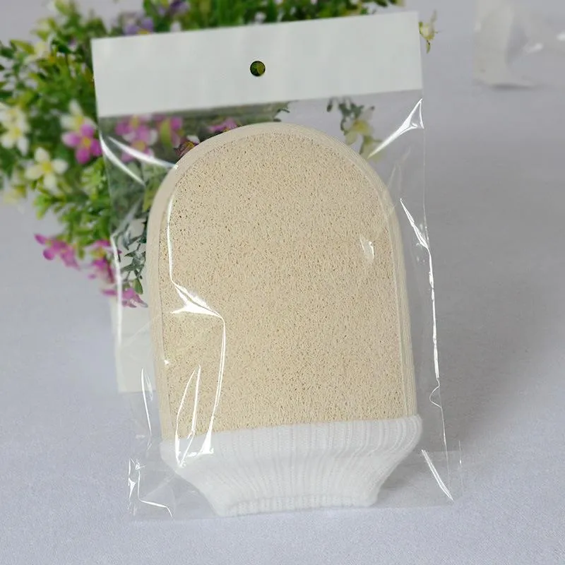 Natural Loofah Bathing Gloves Brushes Soft Exfoliating Double Sided Bath Wiping Body Cleaning Massage Brush Household Bathroom Tool