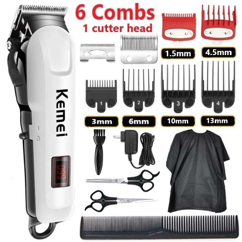 Kemei Elektrische Haar Clipper Cut Maching Draadloze Trimmer Mannen Professionele Machine Oplaadbare Barber 809A 220216