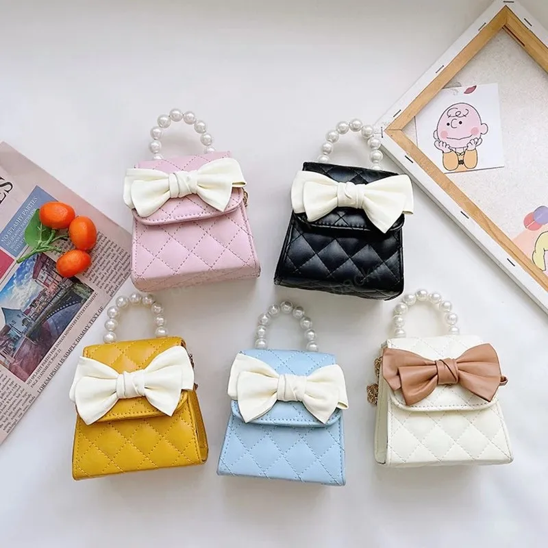 Mini borsette per bambini Tote Simpatiche borse a tracolla con fiocco per bambini Portamonete piccolo Portamonete per bambina