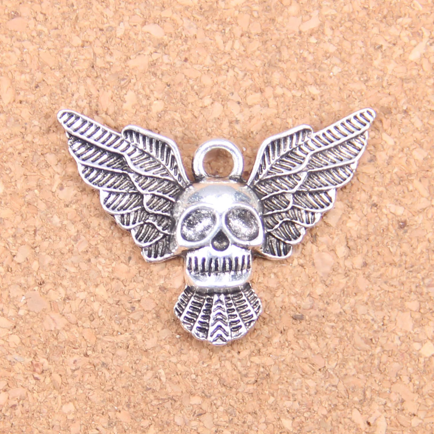 34st Antik Silver Bronze Plated Fly Skull Bat Charms Pendant DIY Halsband Armband Bangle Fynd 34 * 25mm