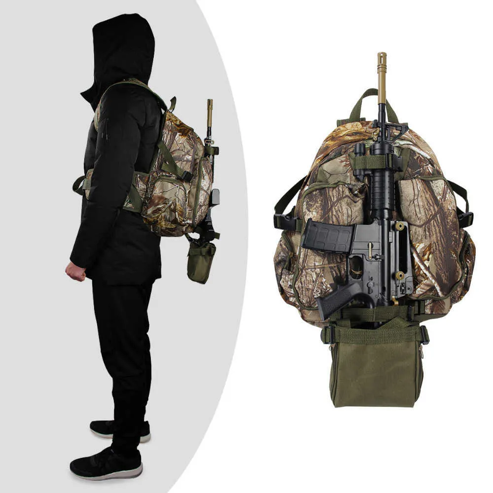 Sacs à dos militaires multifonctions de grande capacité pour hommes Sacs de chasse de camouflage imperméables avec porte-pistolet de chasse Sacs d'escalade Q0721
