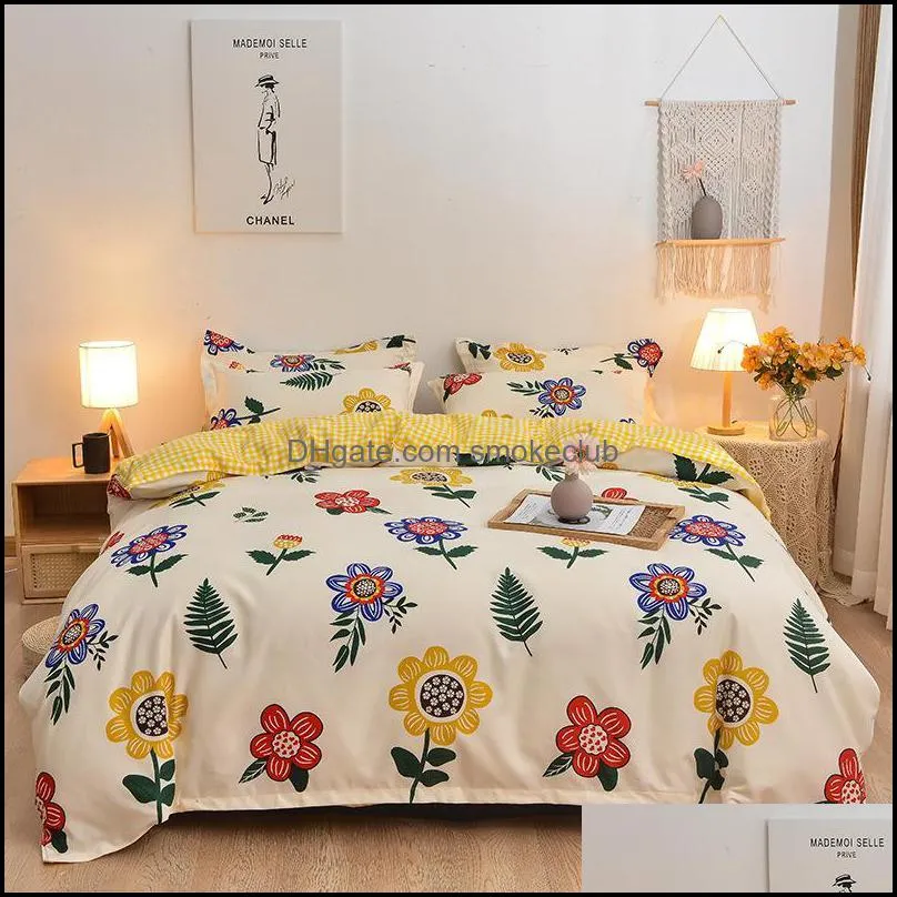 Bedding Sets Nordic Luxury Set Double Cotton Home Bedroom Cartoons High Quality Housse De Couette Comforter BC50SJT