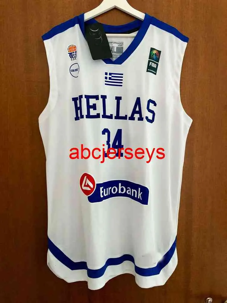 Stitched Giannis Antetokounmpo Greece National Basketball Team Hellas