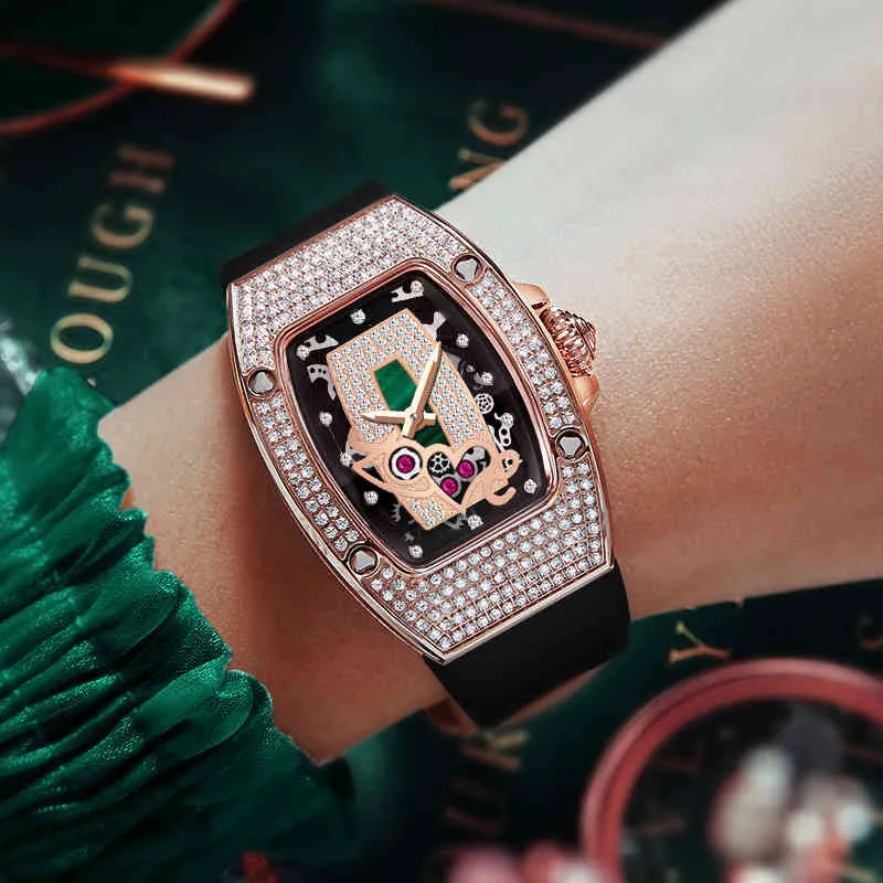 HANBORO mode tendance étoile lumière marque de luxe diamant baril montre femmes étanche montres-bracelets pour femmes montre femme