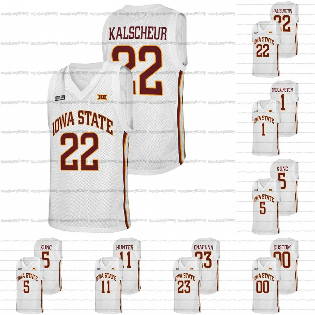 Пользовательские IOWA State Cyclones 2021-22 NCAA College Баскетбол Джерси Тристан Enaruna Tyrese Hunter Gabe Kalscheur Aljaz Kunc Tyrese Haliburton Izaiah Brocockington