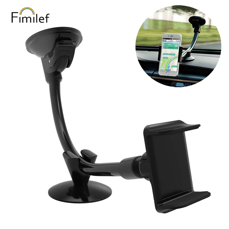 FIMILEF Universal Car Mount Clamps Long Arm Windshield Dashboard Cell Phone Holder X 8 7 6 6s Plus