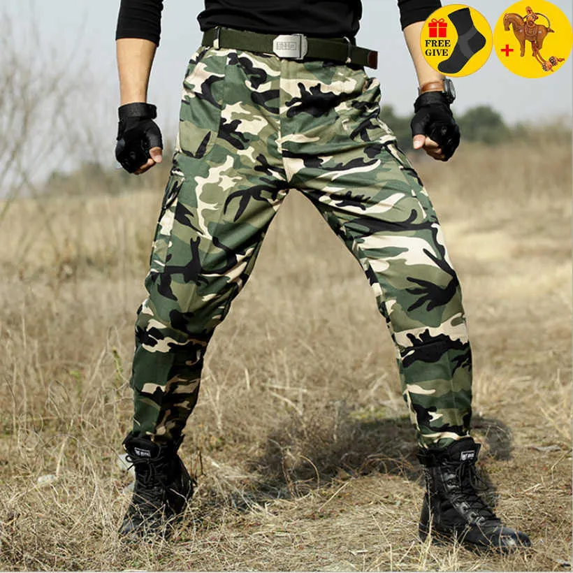 Pantalon tactique Pantalon de camouflage militaire Hommes Pantalon de voyage Armée Combat CS Pantalon Hommes Tactico Camo Militar Vêtements Pantalon Homme 210616