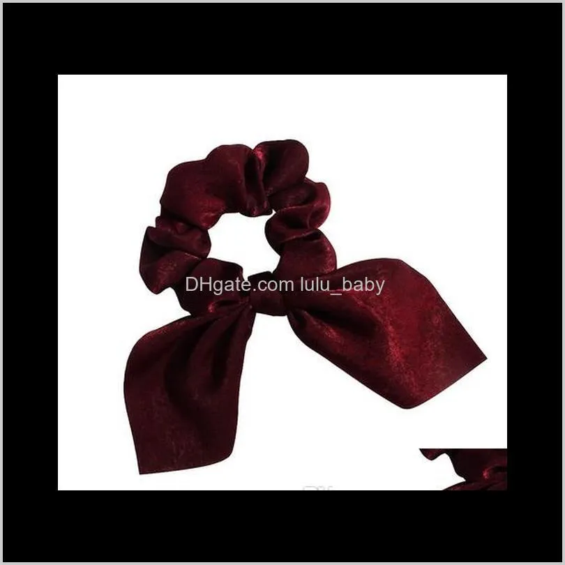 bow scrunchies for hair satin silk scrunchies, hair accessories for women ladies young women, assorted colors scrunchies